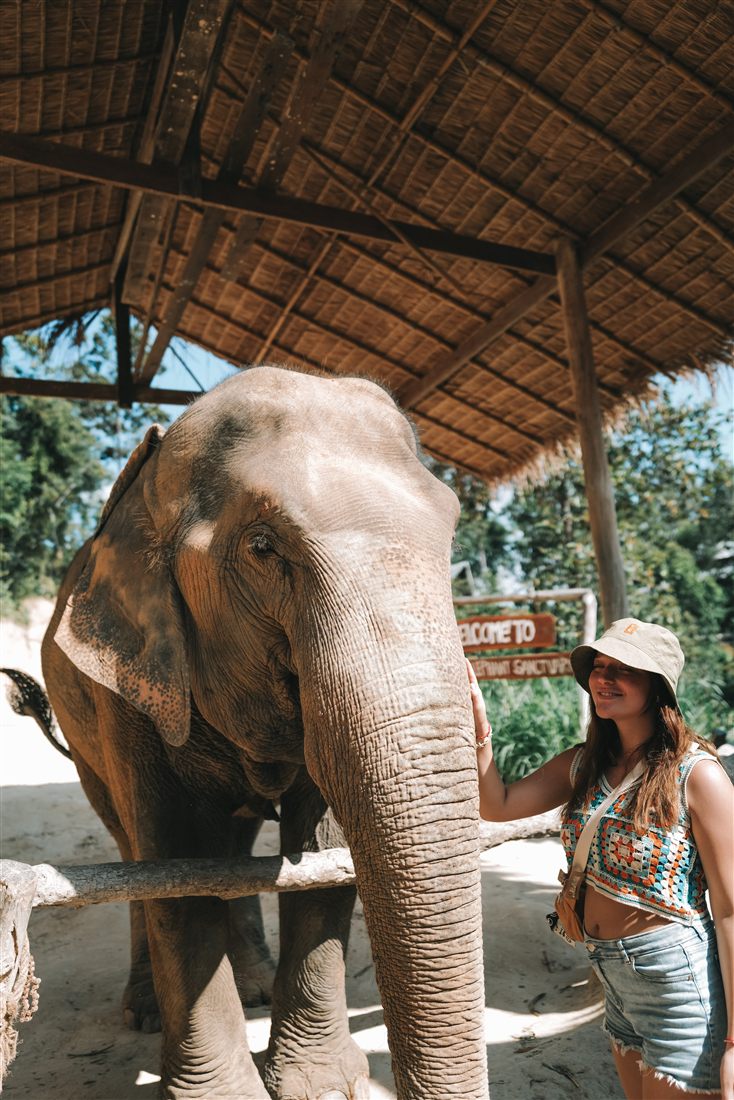Juana with an elephant