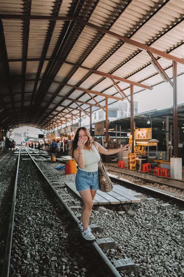 Juana at a railway market